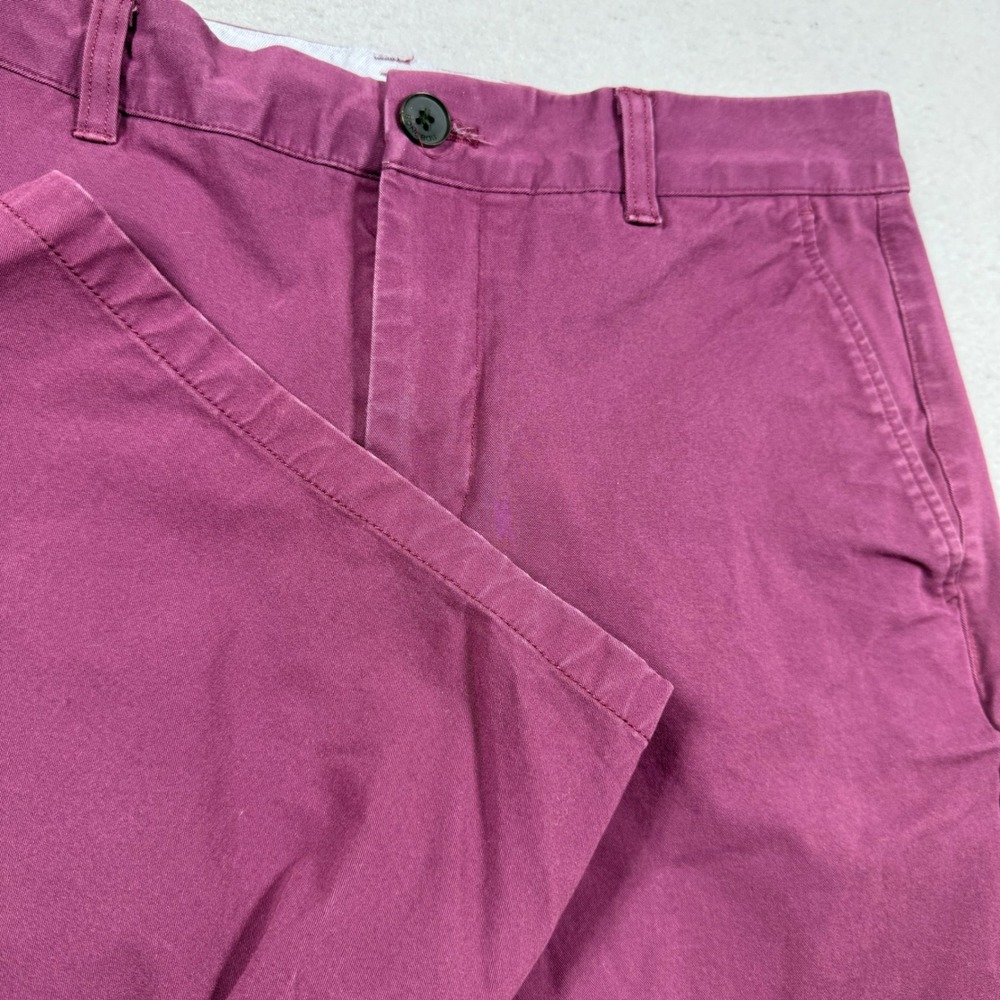 Bonobos Mens Chino Shorts Burgundy Red Size 31 Zipper Pocket Casual